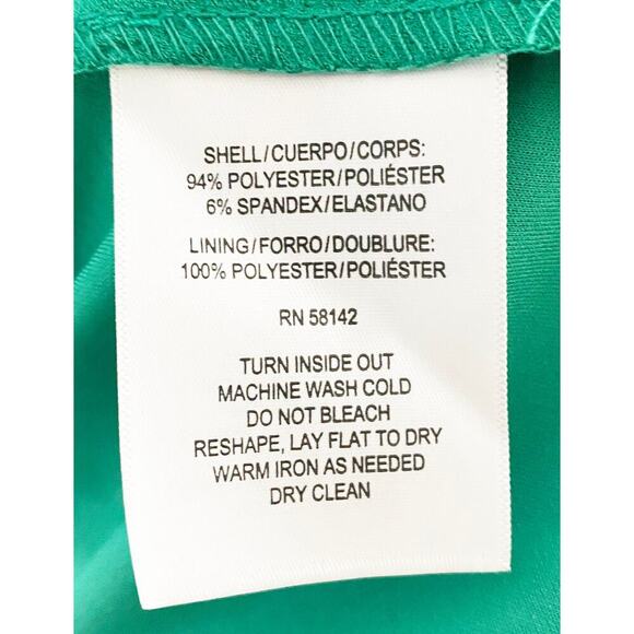 Maggie London Women's Margo Flight Attendant Scuba Crepe Tie Neck Sheath Green 6 - Picture 9 of 9